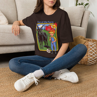 Fun at the Farm T-Shirt — Vintage Barn & Goat Graphic Tee