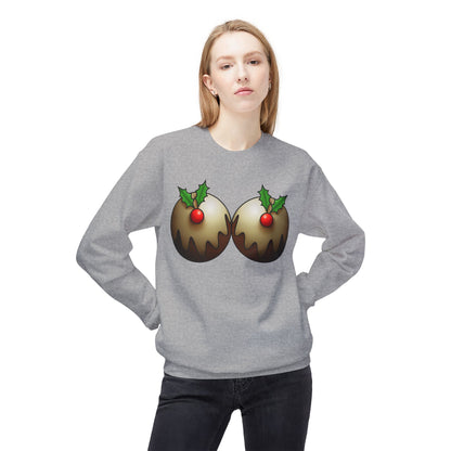 Yule Tidings We'll Twin - Christmas Puddings Crewneck Sweater