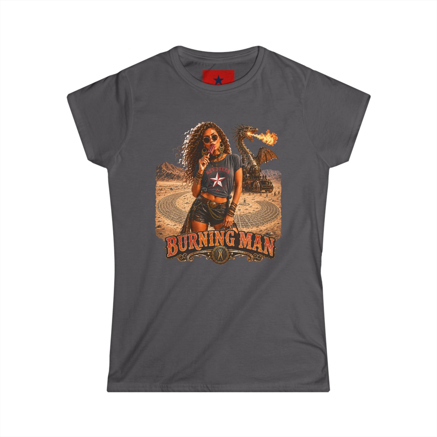 Burning Man Women's Softstyle Tee — Minimal White Festival Tee