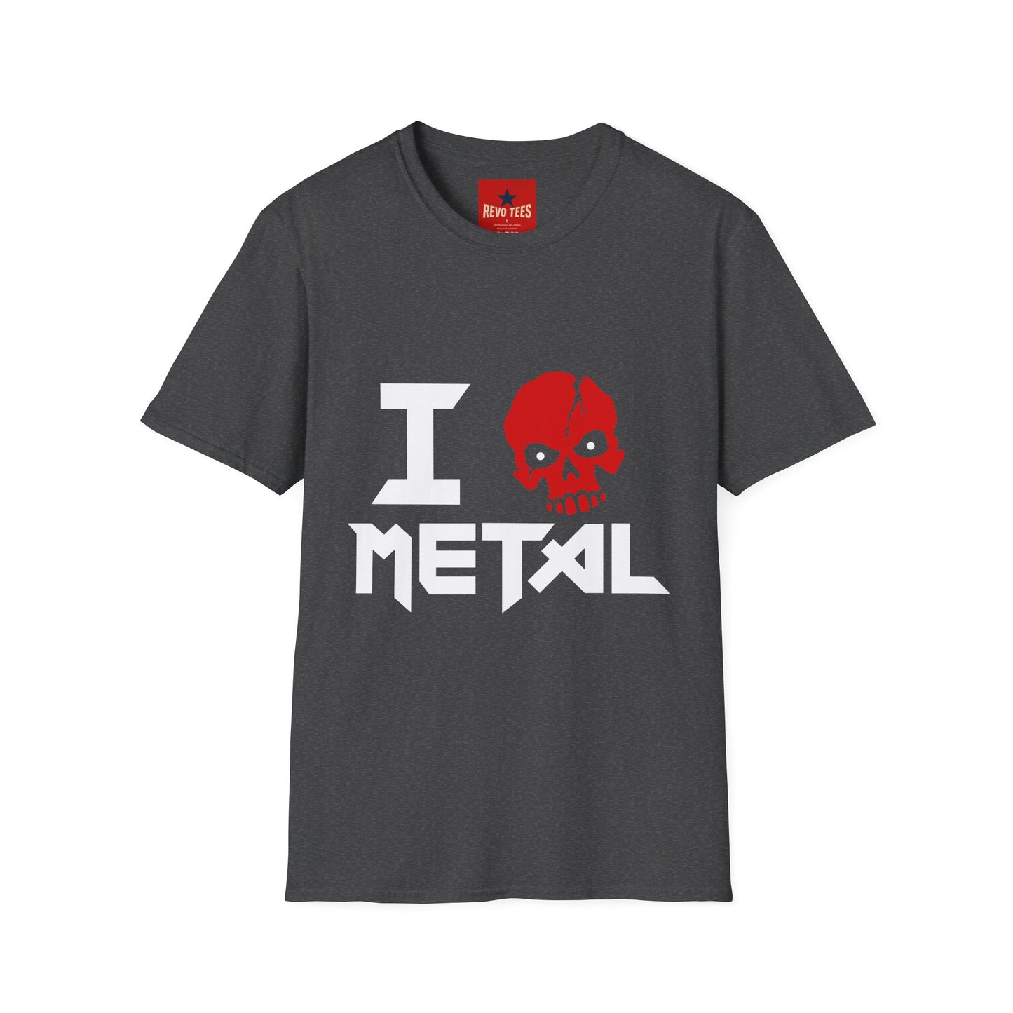 I Love Metal T-Shirt — Red Skull Heavy Metal Band Tee