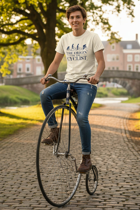 Cyclist Evolution T‑Shirt — "The Origin of the Cyclist" Vintage Bike Tee