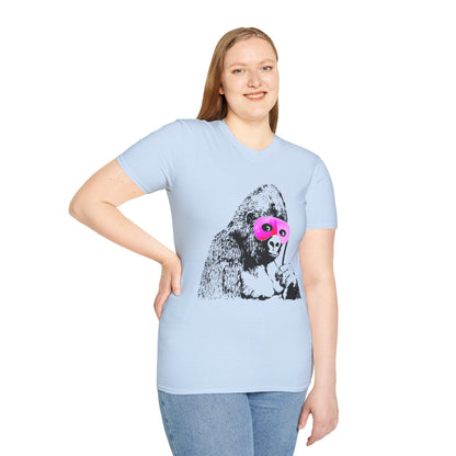 Banksy Gorilla with Pink Sleep Mask T-Shirt