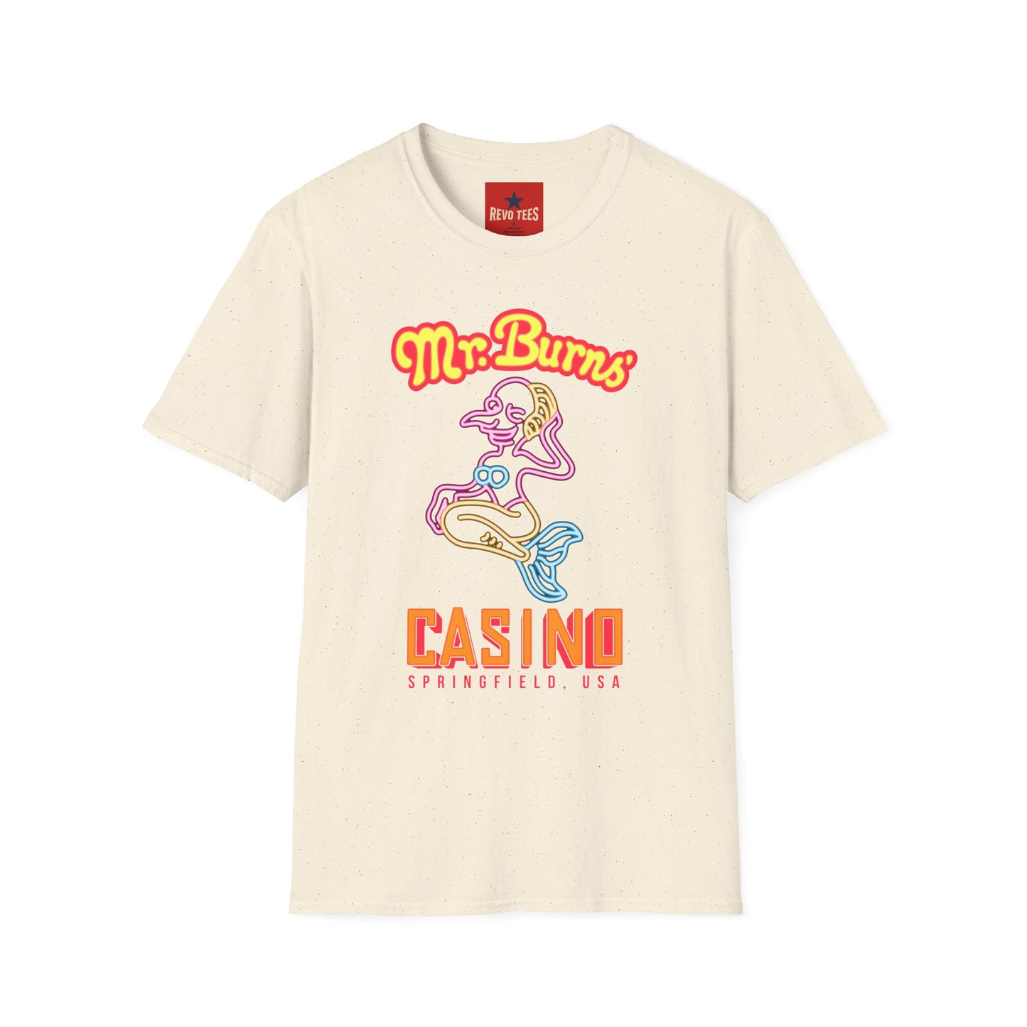 Mr. Burns Casino T-Shirt — Retro Neon Mermaid Resort Tee