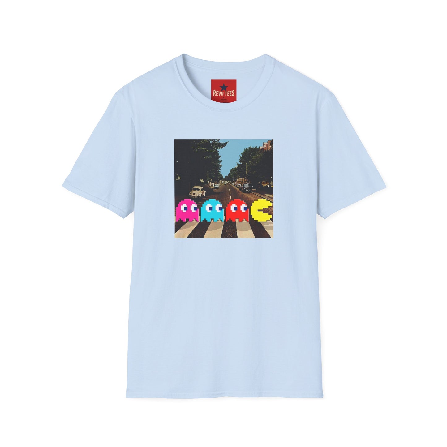 Pac‑City Arcade T‑Shirt — Retro Pixel Ghosts Crossing Graphic Tee