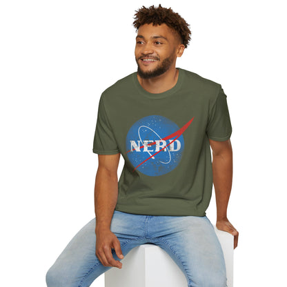 Nerd Space Logo T‑Shirt — Retro NASA-Inspired Graphic Tee