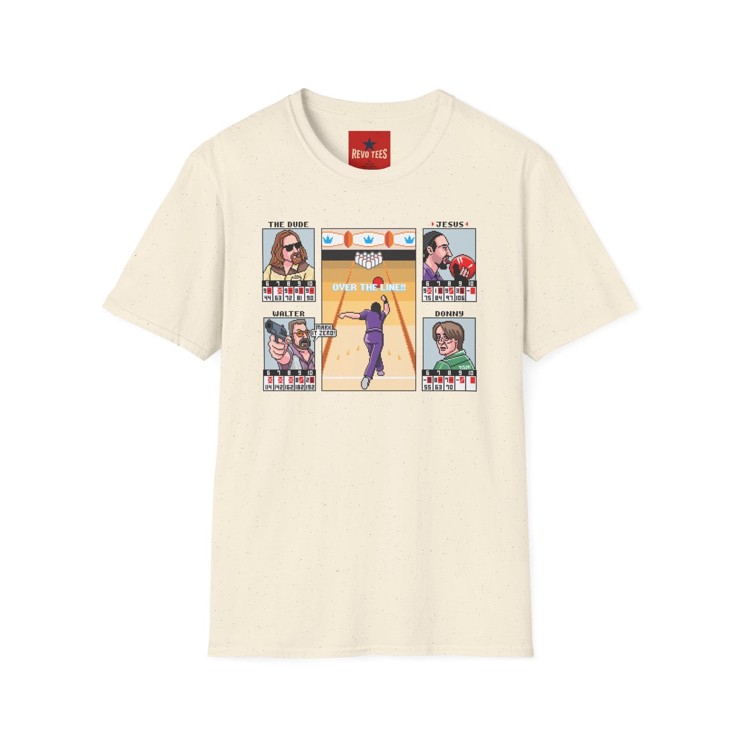The Big Lebowski Bowling Grid T-Shirt – "Over the Line" Retro Gamer Design