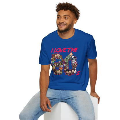 T-Shirt — "I Love the 80s" Retro Pop Culture Character Tee