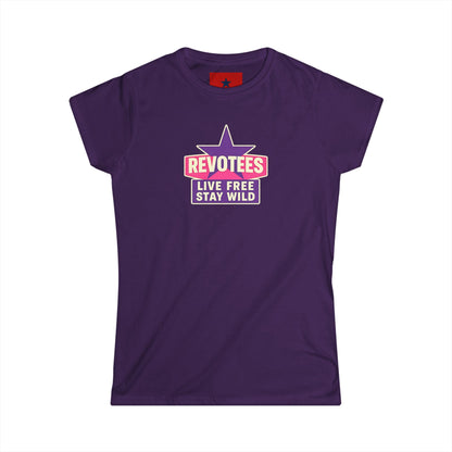 Revotees "Live Free Stay Wild" Women's Tee — Retro Star Graphic T-Shirt