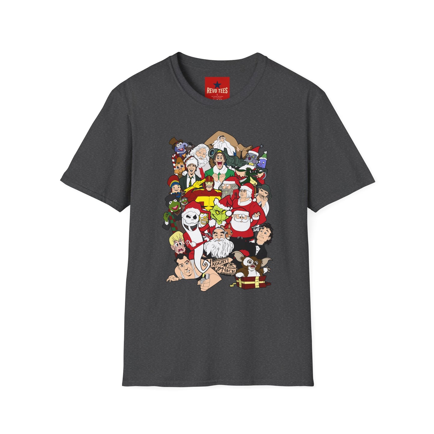 Holiday Movie Characters T-Shirt — Christmas Classic Characters Collage