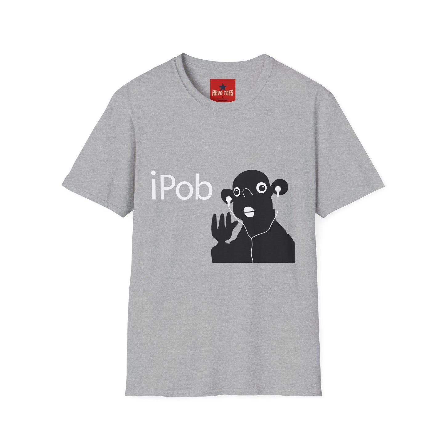 iPob Funny Graphic T-Shirt — Cute Earbud Face Tech Tee