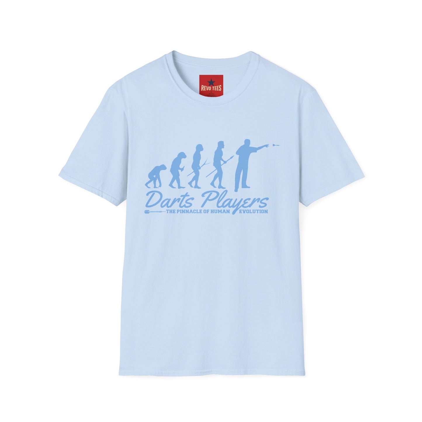 Darts Players Evolution T-Shirt — Funny Darting Evolution Graphic Tee for Players & Fans