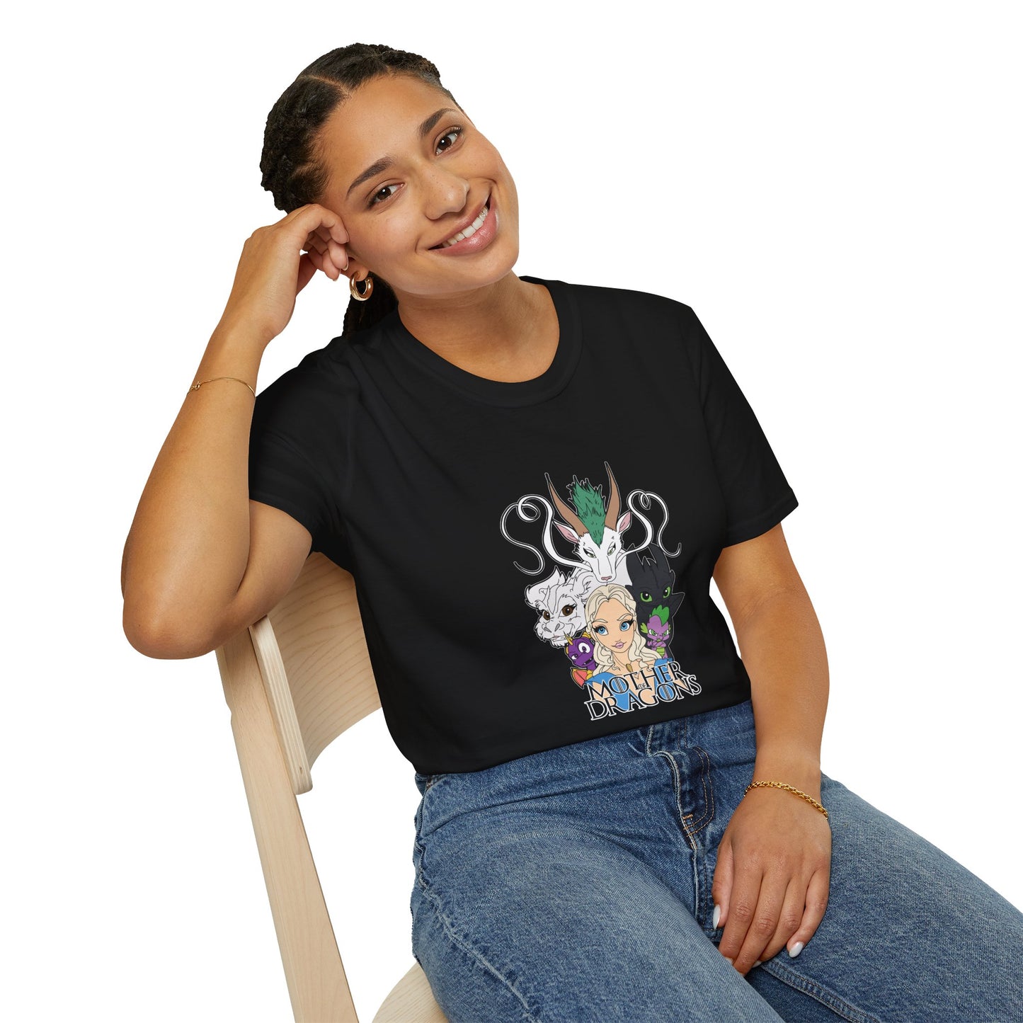 Fantasy Dragon & Beast Portrait T-Shirt — "Daughters of Dragons" Graphic Tee