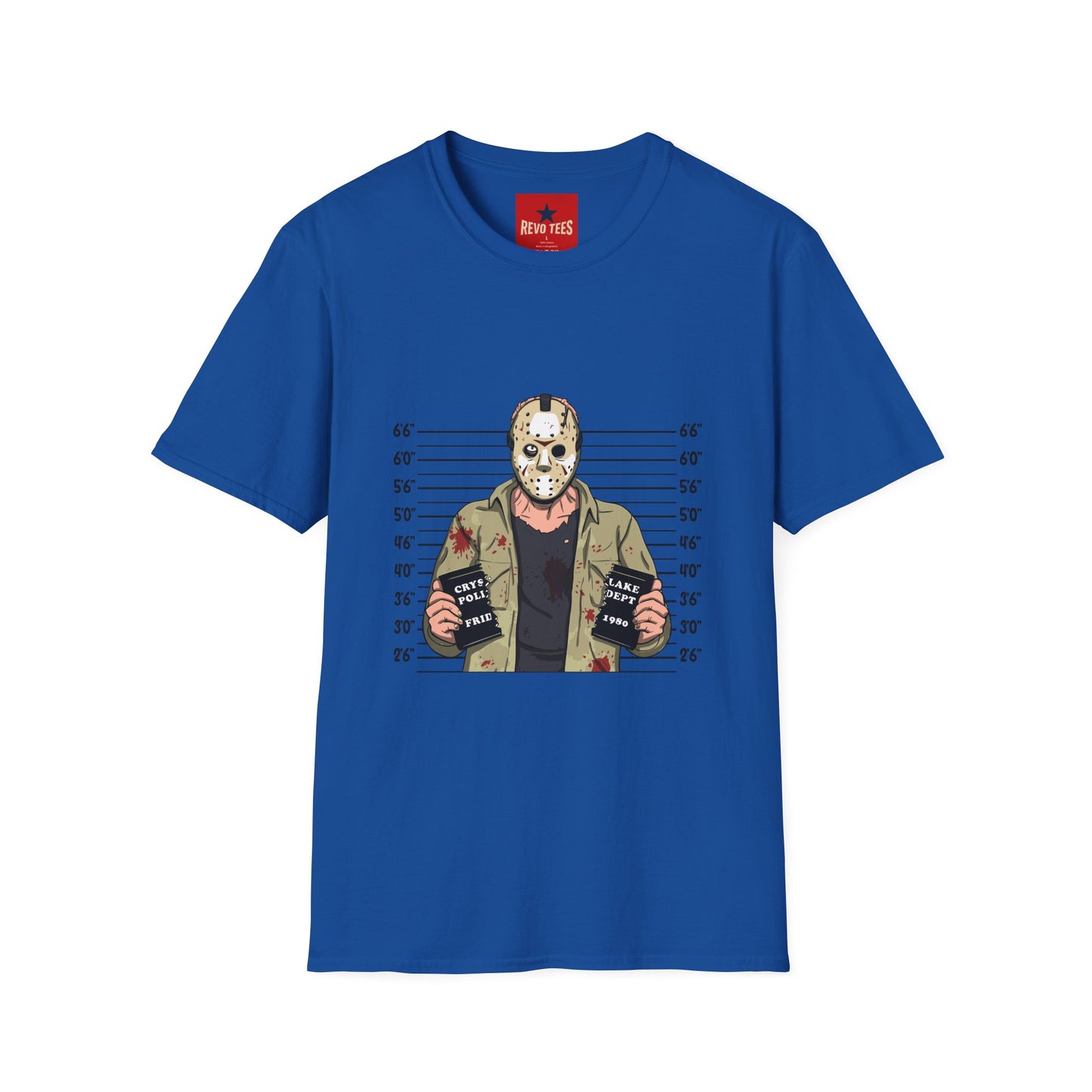 Hockey Mask Mugshot T-Shirt - Jason Voorhees Horror Movie Tee