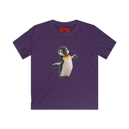 Kids Penguin Graphic Tee — Cute Dancing Penguin Shirt front and back design