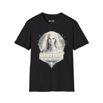 Revotees Nordic Goddess Ethereal Viking Celestial Portrait T-Shirt - alternate view 3