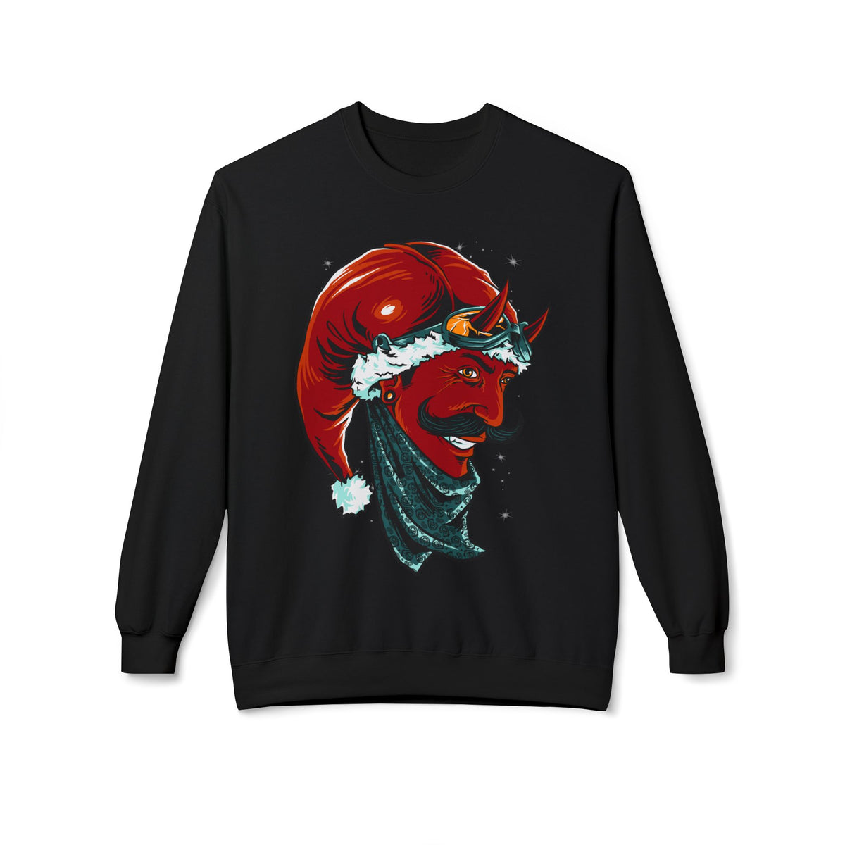Devil Santa — Vintage Holiday Demon Graphic Crewneck Sweatshirt