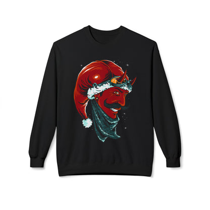 Devil Santa — Vintage Holiday Demon Graphic Crewneck Sweatshirt
