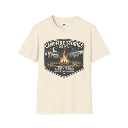 REVOTEES Campfire Stories T‑Shirt — Vintage Bonfire Graphic Tee