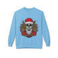 Skull Santa — Edgy Christmas Skull with Santa Hat and Gifts Crewneck Sweatshirt