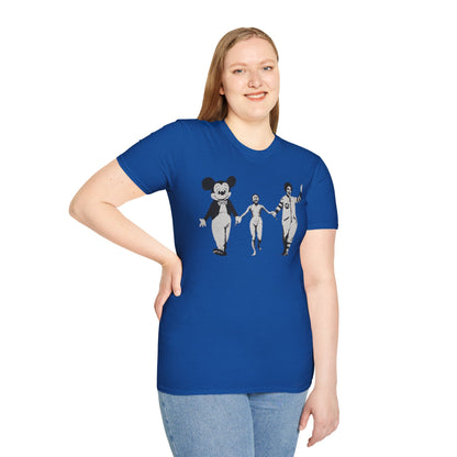 Banksy Graphic T-Shirt — Retro Satirical Parade Design