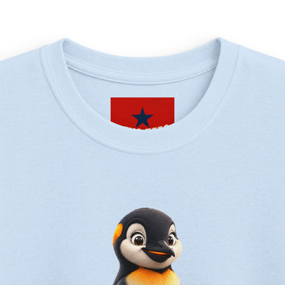 Kids Tee — Cute Pebble Penguin “REVOTEES” Colorful Logo