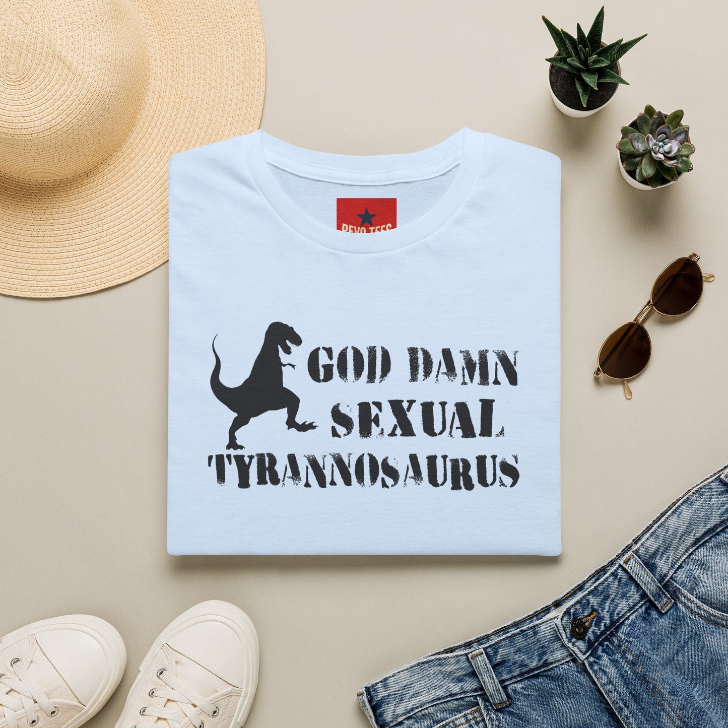T-Shirt — "God Damn Sexual Tyrannosaurus" Funny Dino Graphic Tee