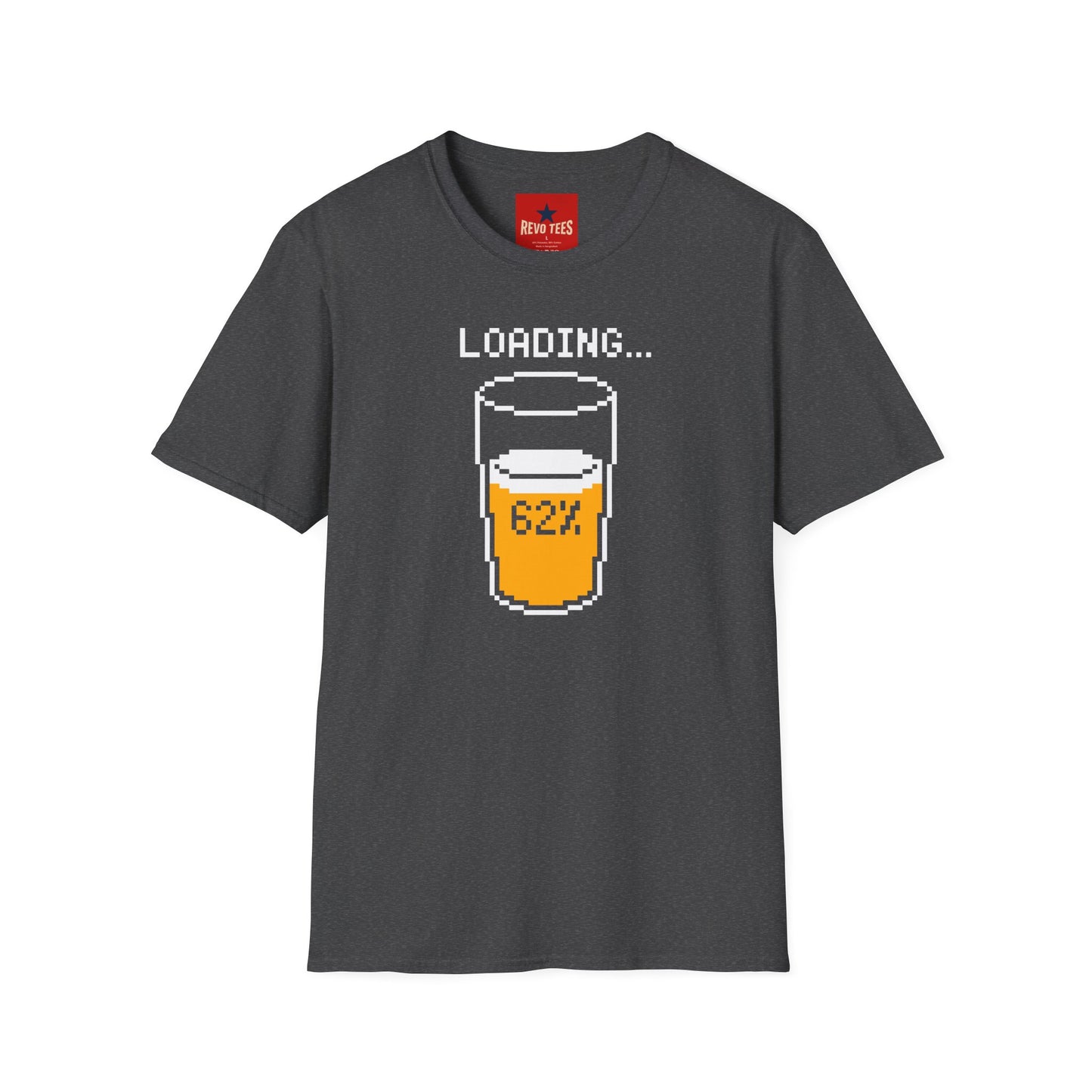 Beer Loading 62% T-Shirt — Funny Pixel Pint Graphic Tee for Beer Lovers