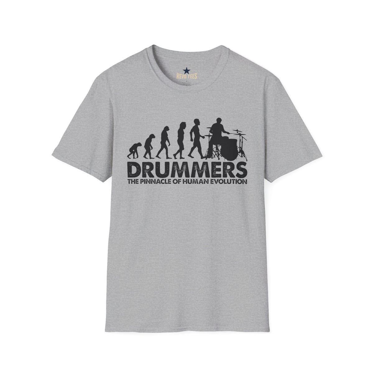Revotees Evolution of Drummers Unisex Softstyle T-Shirt - alternate view 3