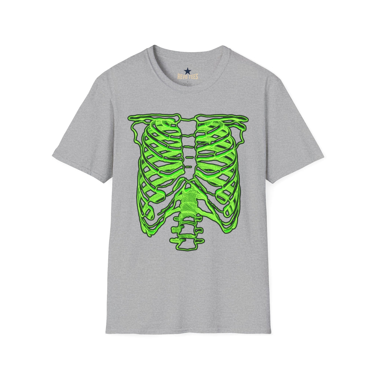 Revotees Neon Green Rib Cage Graphic T-Shirt - alternate view 3