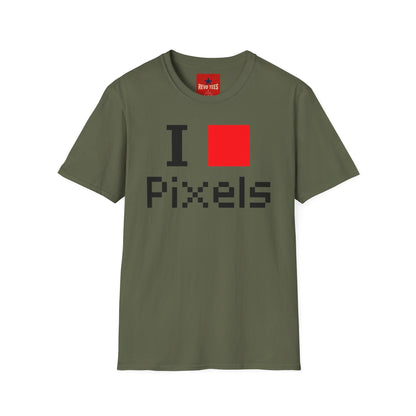 Pixels Lover T‑Shirt — I [Red Square] Pixels Retro Gamer Tee