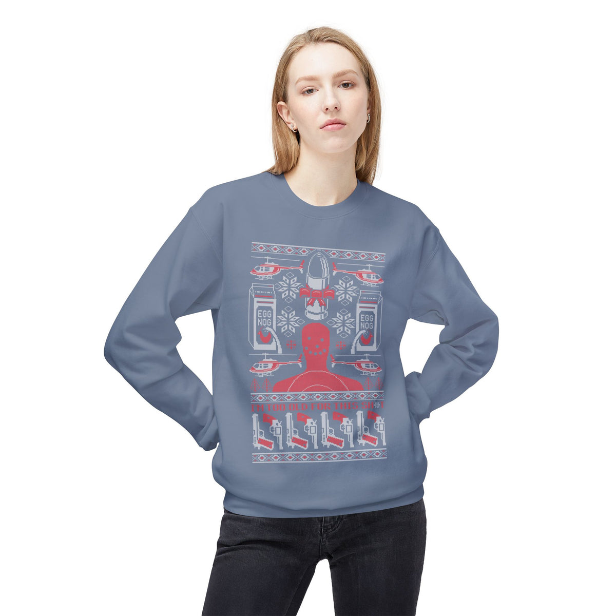 Lethal Knitting - Too Old For This Sh!t Christmas Ugly Sweater