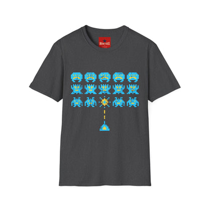 Retro Pixel Space Invaders T-Shirt — Vintage Arcade Gaming Tee