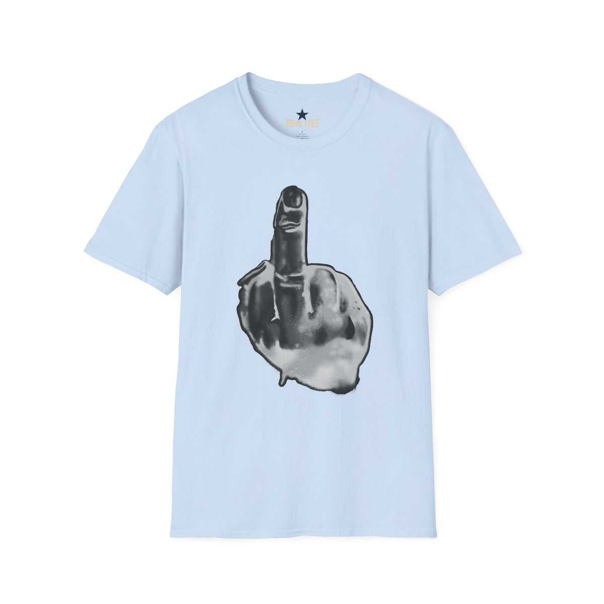 Revotees Graphic Grayscale Middle Finger Design T-Shirt - alternate view 9