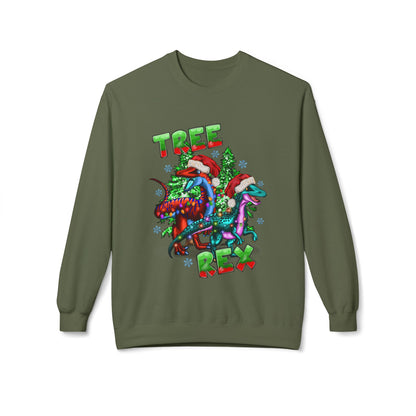 Tree Rex Christmas — Festive Dinosaur Holiday CrewneckSweatshirt