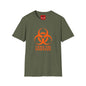 Graphic T-Shirt — Orange Biohazard Icon with “I HAVE THE SNIFFLES”