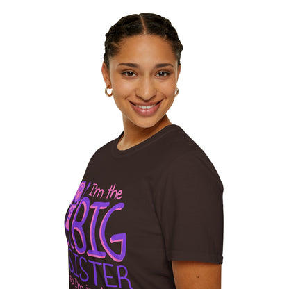 Big Sister T-Shirt — "I'm the Big Sister" Cute Pink & Purple Kids/Family Tee