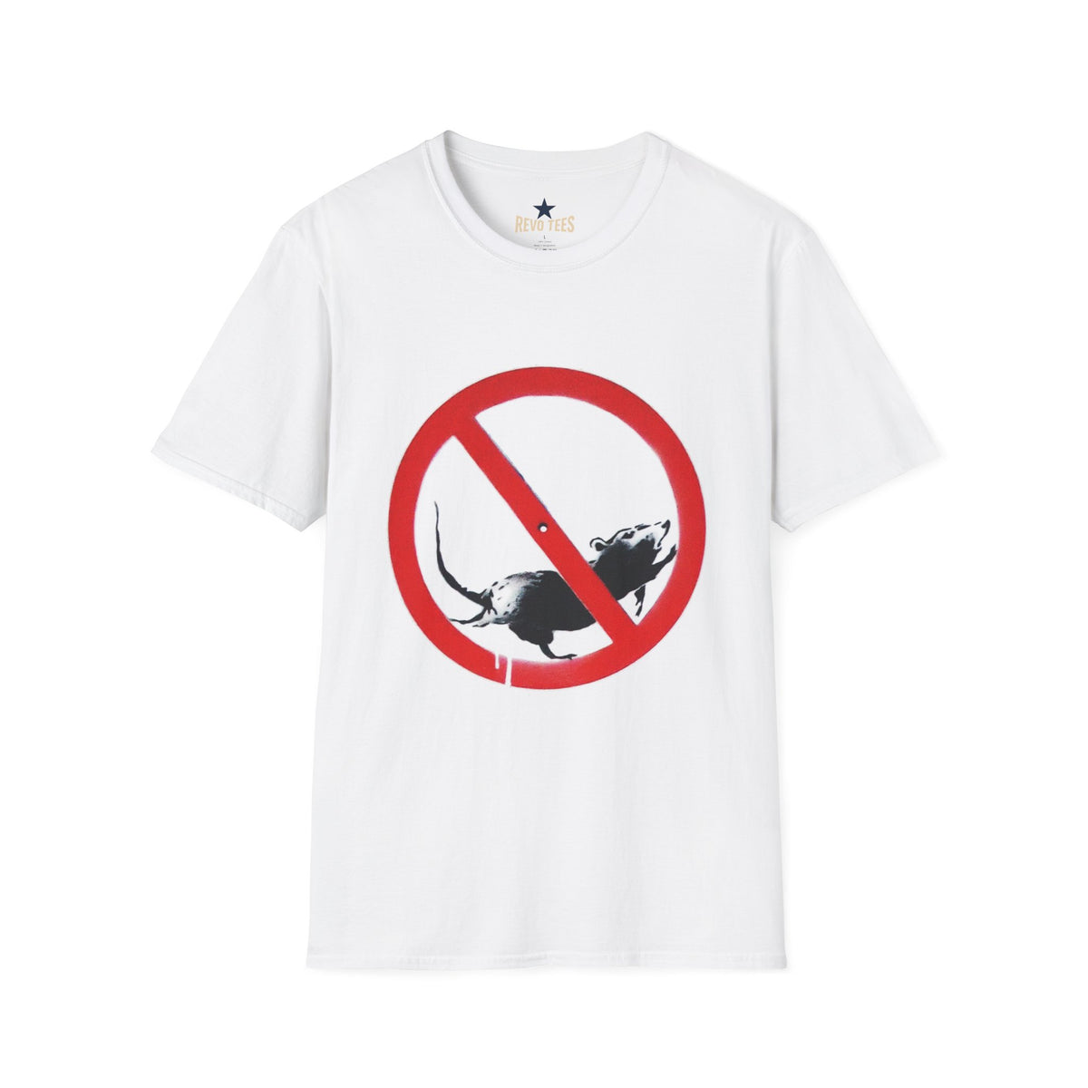 Revotees Banksy No Rats Anti Rodent Graphic T-Shirt