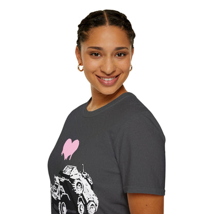Banksy T-Shirt — Pink Drip Heart with Tank Graffiti Tee