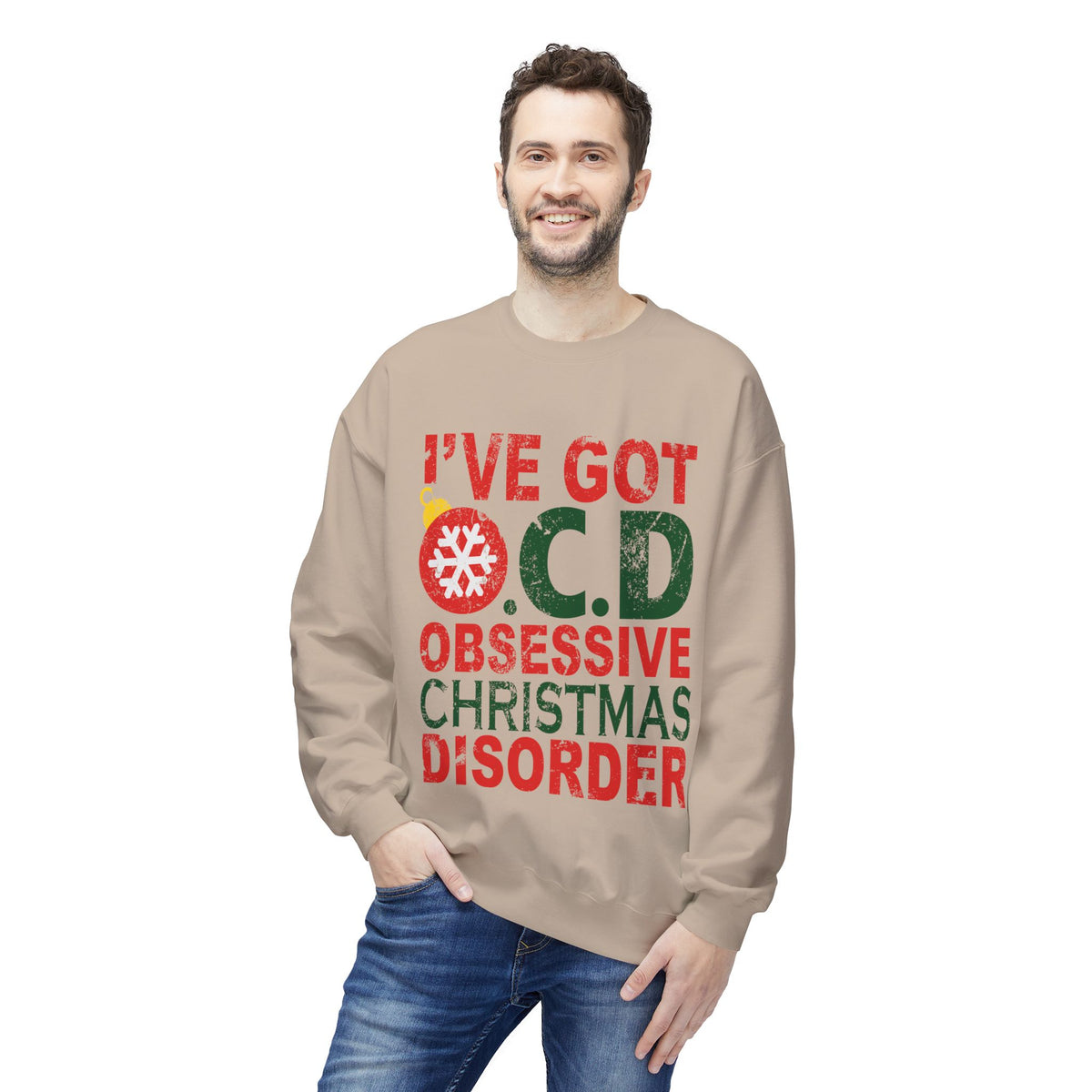 "I've Got O.C.D. Obsessive Christmas Disorder" Holiday Crewneck Sweatshirt