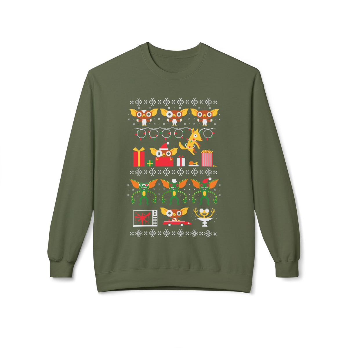 Gremlin and Mogwai Christmas Movie Ugly Sweater Crewneck Sweatshirt