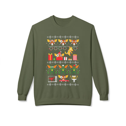 Gremlin and Mogwai Christmas Movie Ugly Sweater Crewneck Sweatshirt