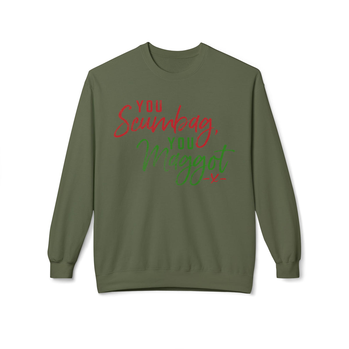 "You Scumbag, You Maggot" Festive Fairy Tale of New York Script Crewneck Sweatshirt