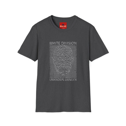 White Division Graphic T‑Shirt — Unknown Danger Retro Wave Design