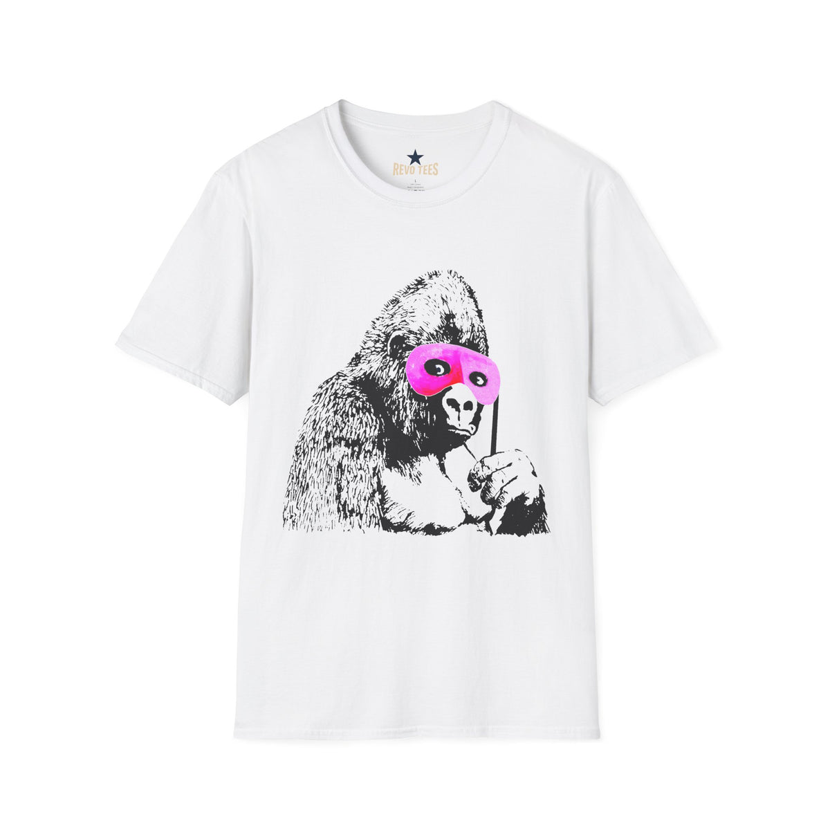 Revotees Banksy Gorilla with Pink Sleep Mask T-Shirt - alternate view 3