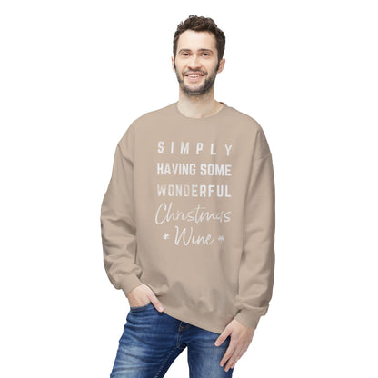 Christmas Wine Sweatshirt - "Simply Having Some Wonderful Christmas Wine" Holiday Crewneck