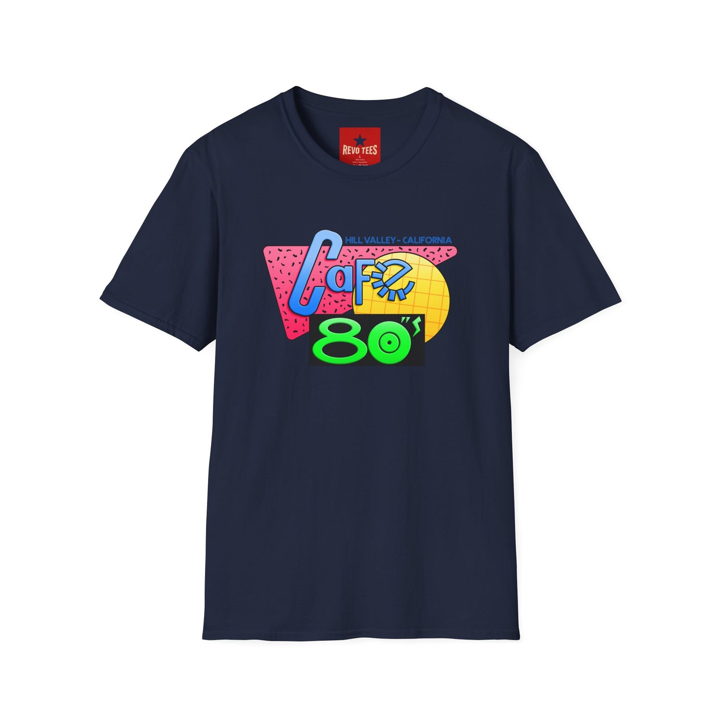 Retro 80s Cafe T-Shirt — Vintage Memphis-Style Neon Graphic Tee