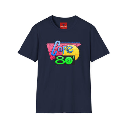 Retro 80s Cafe T-Shirt — Vintage Memphis-Style Neon Graphic Tee