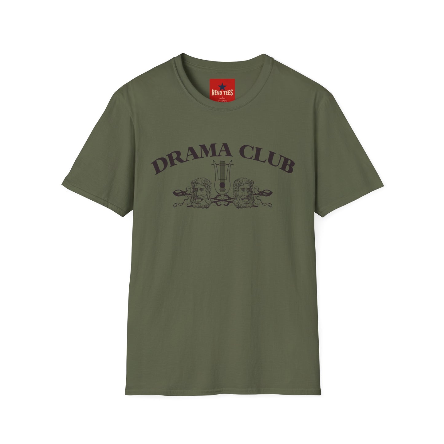 Drama Club T-Shirt — Vintage Theatrical Masks & Lyre Tee