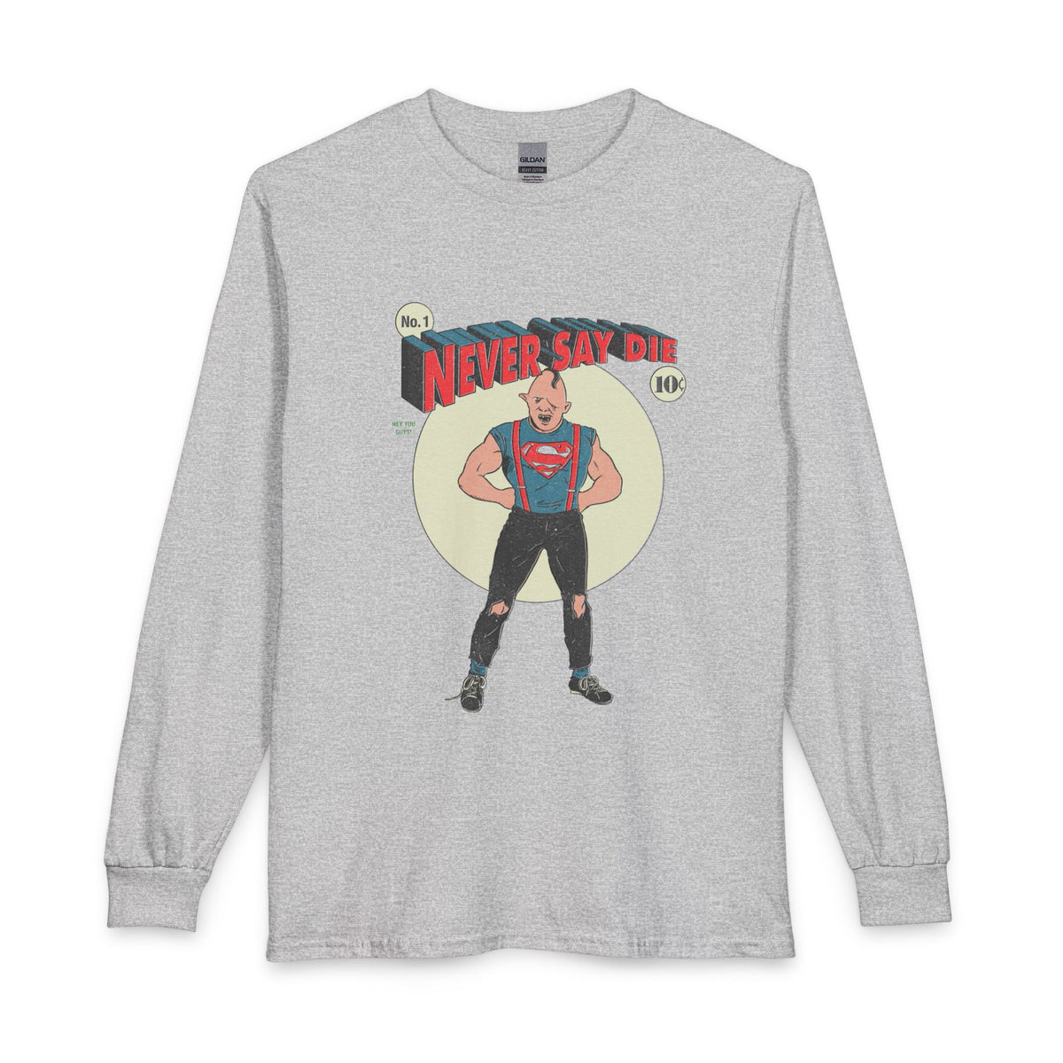 Revotees Goonies Sloth Never Say Die Retro Strongman Long-Sleeve T-Shirt - alternate view 4