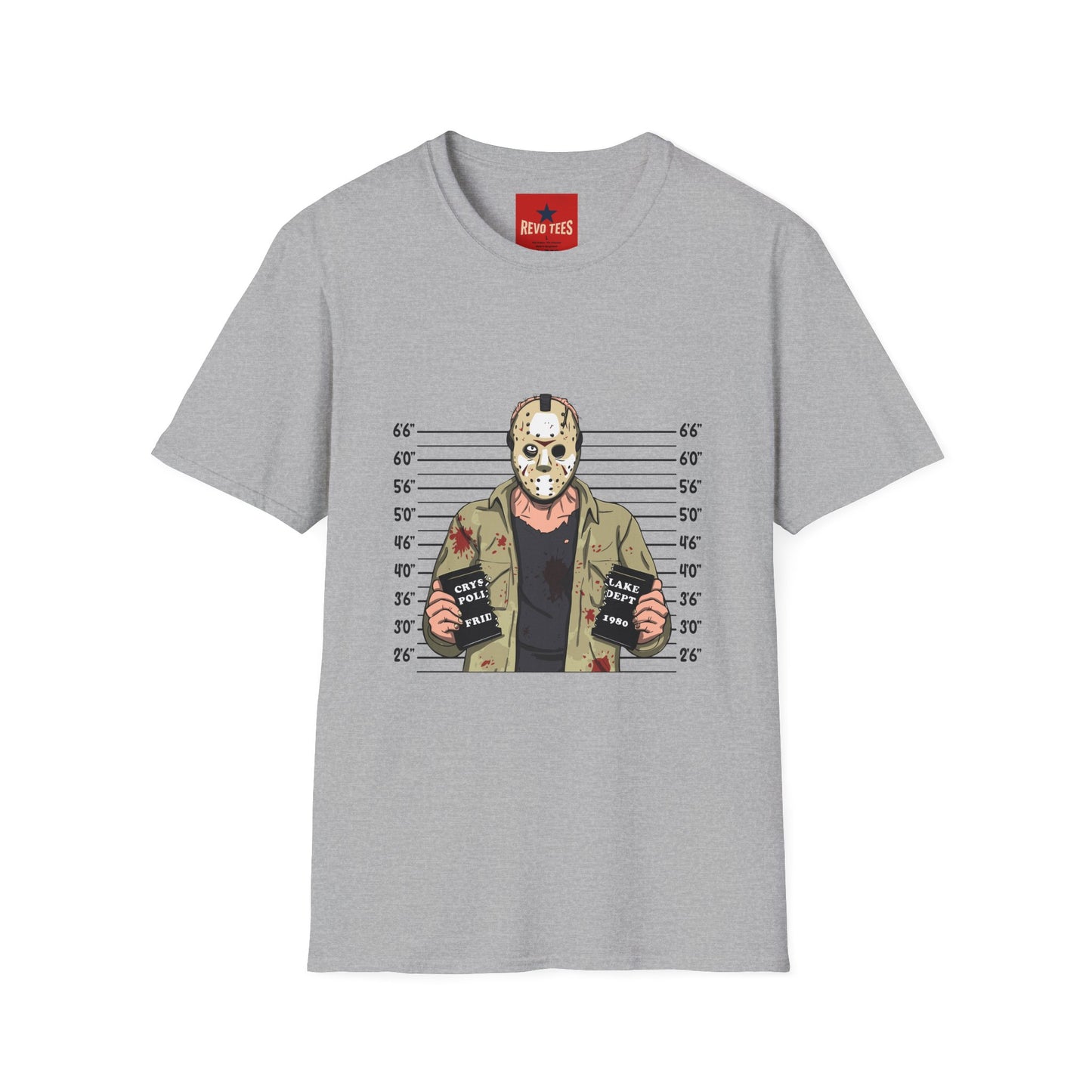 Hockey Mask Mugshot T-Shirt - Jason Voorhees Horror Movie Tee